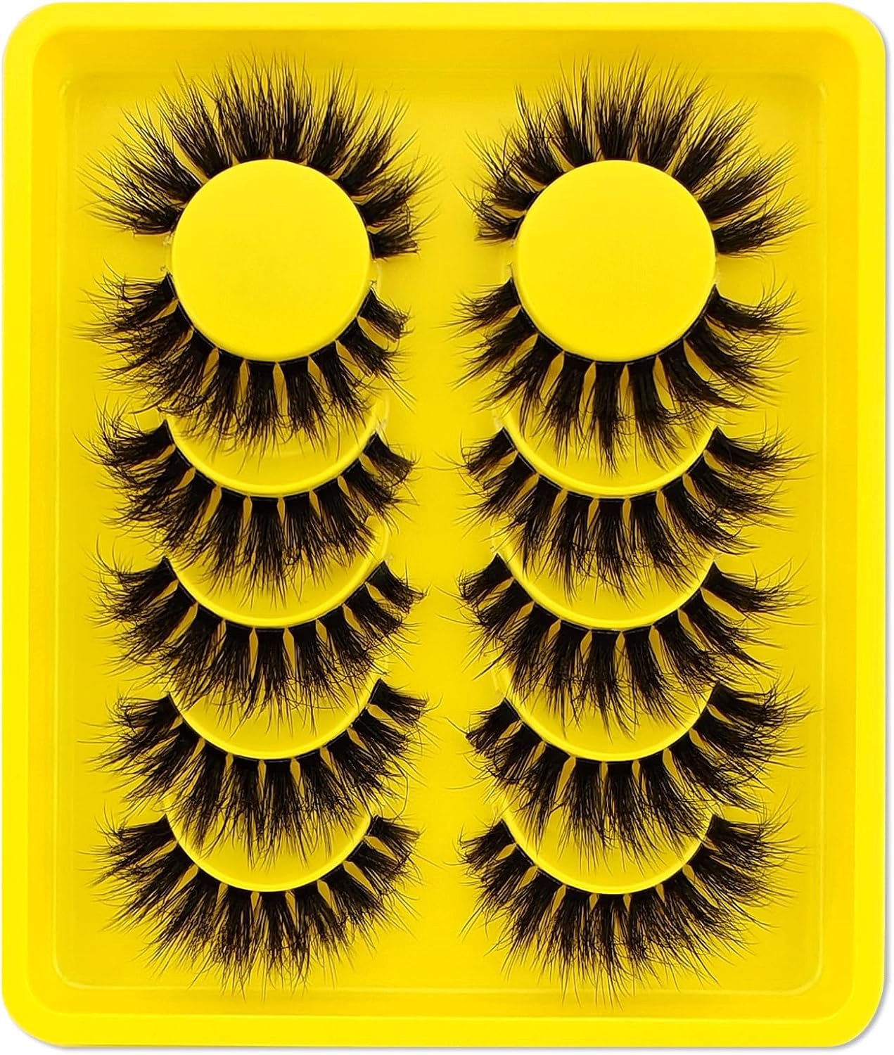 6 paar Clear Band kunstwimpers kattenoog, 15 mm pluizige Cat-Eye Russische Volume Strip Lashes D Curly Wispy valse wimpers, natuurlijke look, wimperextensies (811)