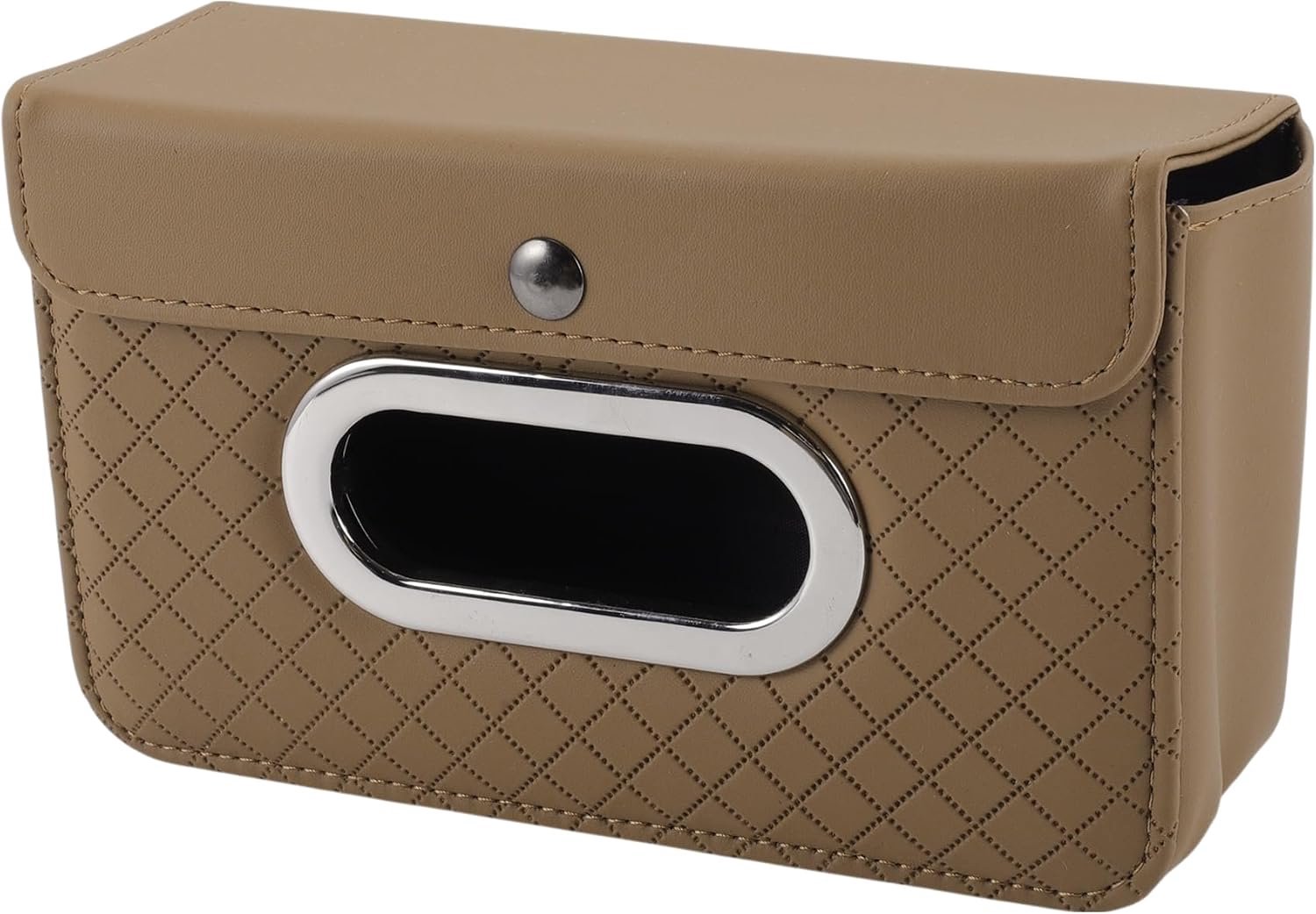 Auto Tissue Houder Auto Tissue Box Organizer Diamant Patroon PU 21x12.5x7.5cm Beige Tone 1 Stks