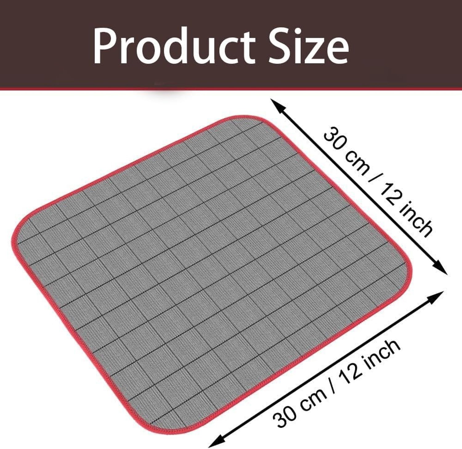 Raamreinigingsdoeken - Grijs met Rode Rand - 30 x 30 cm - Microvezel - Voor Huishouden en Auto