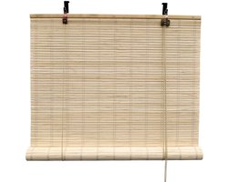 Bamboebaas® bamboe rolgordijn Sem - Naturel - 120x180 cm - Natuurlijke look - Zonwerend - Duurzaam bamboe - Lichtdoorlatend - Geschikt voor