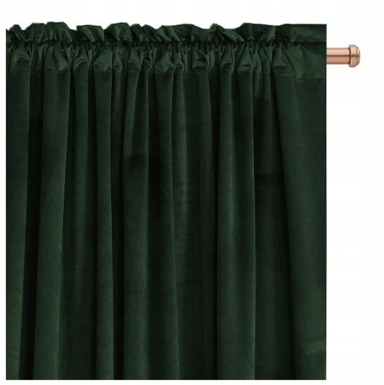 Verduisterende Velours Gordijn Imperial 140x250cm - Flesgroen met Gordijnband