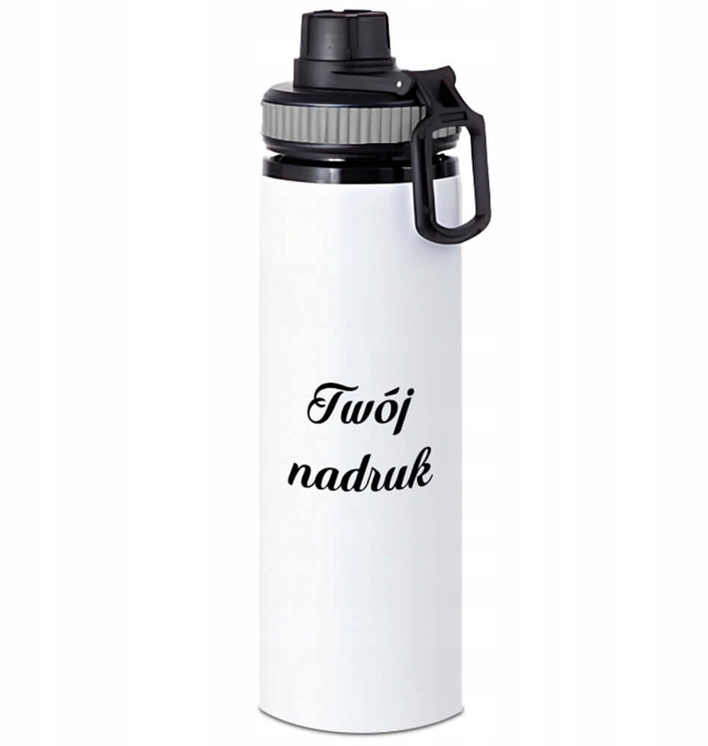 Merkloos Bidon 850 ml - Met Handvat en Tuitje - Grijs