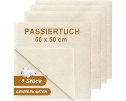 Four Cheesecloths 50 x 50 cm, Fine Yarn, Washable and Reusable, Suitable for Making Cheese, Nut Milk, Juice, Yogurt - ShopVlot