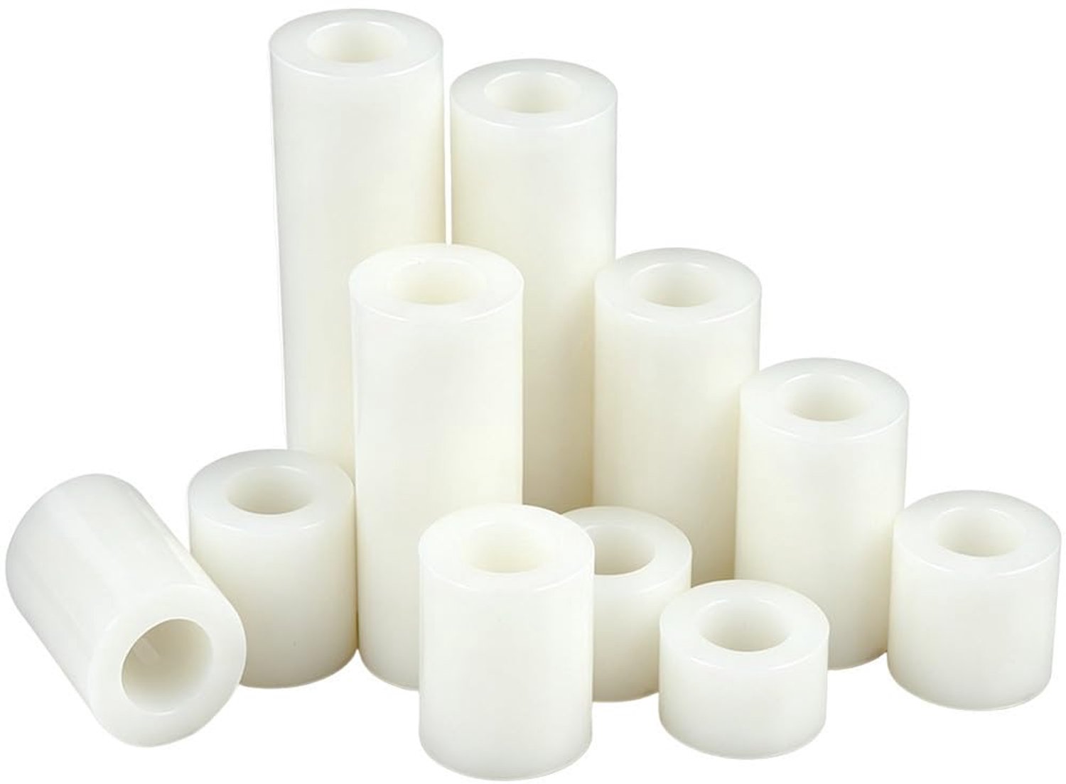 50Pcs Plastic Spacer Sleeves for M6 Screws - White ABS Round Spacers Plastic Spacers Without Wire Sleeve Insulation - ShopVlot
