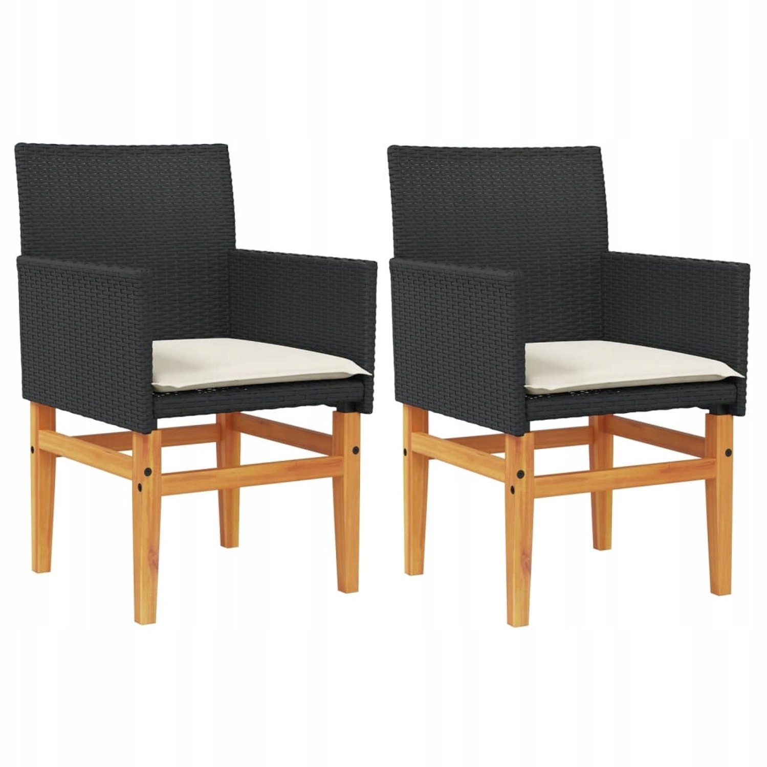 2x Tuinstoel met Kussens - Rotan Stijl voor Balkon & Terras