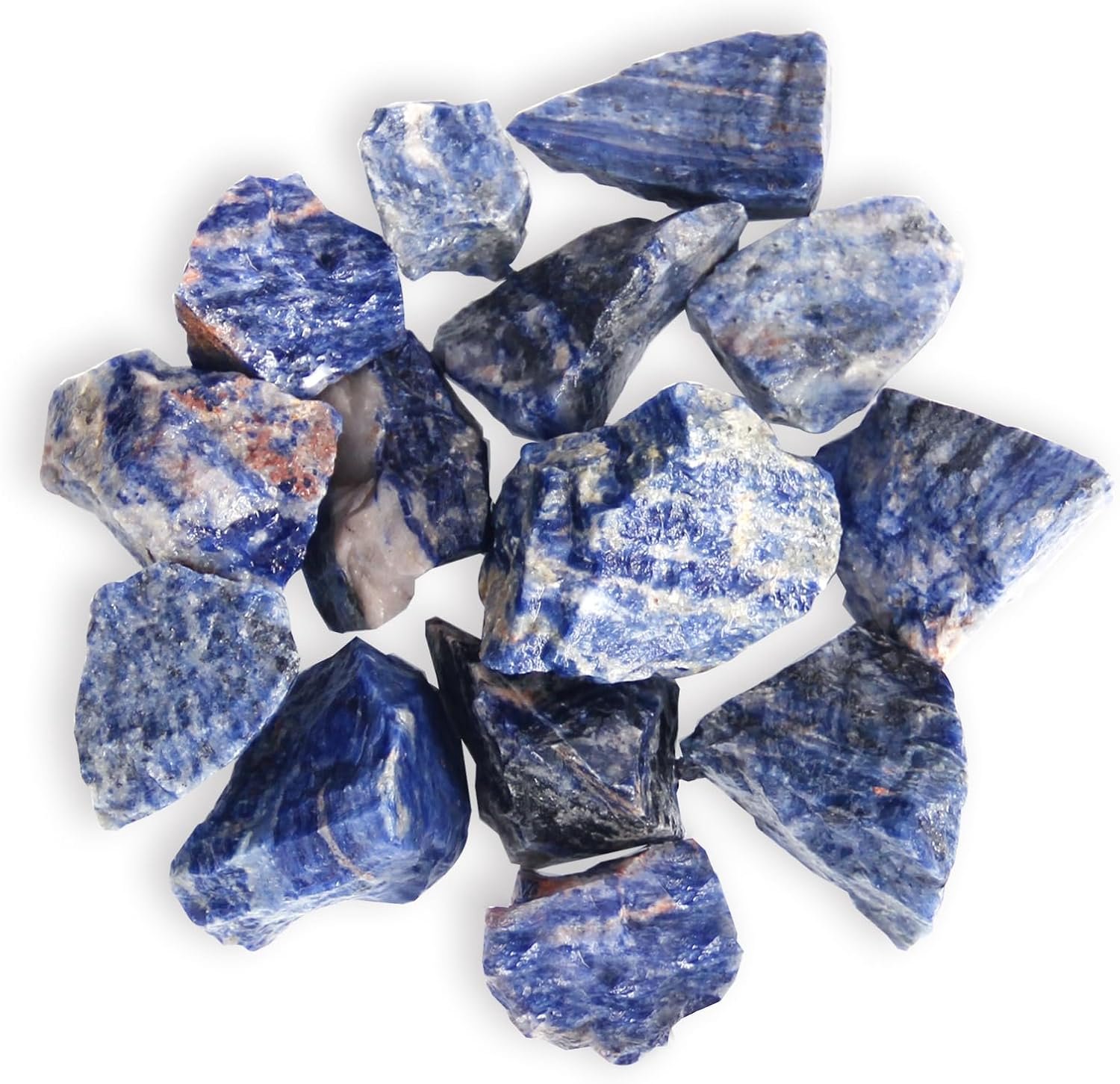 1 pond bulk ruwe sodaliet steen ruw kristal natuurlijke ruwe sodaliet stenen kristal voor tuimelen, kabbelen, fonteinstenen, decoratie, polijsten, draadwikkeling, Wicca & Reiki kristal genezing