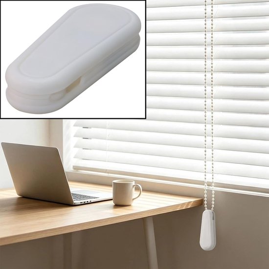 2 stuks gordijnkoord gewicht handvat 9,6 cm wit rolgordijn parelketting hanger — afbeelding 2