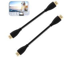 30cm Korte HDMI Kabel Set van 2, Hoogwaardige HDMI Kabel voor 4K, ARC en Ethernet, Geschikt voor PS5, PC en TV, Zwart