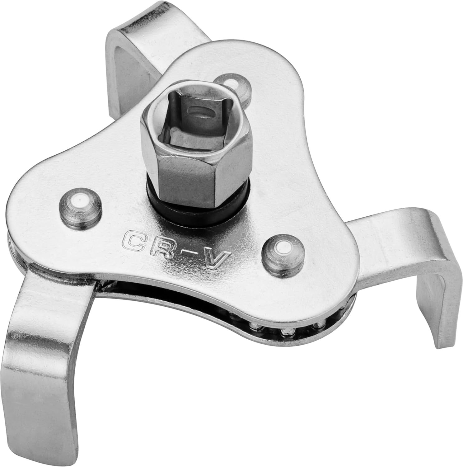 Universal Oil Filter Remover with Square Adapter - Two Directions, 3-Leg Gripper - 64mm to 116mm Adjustable Claw