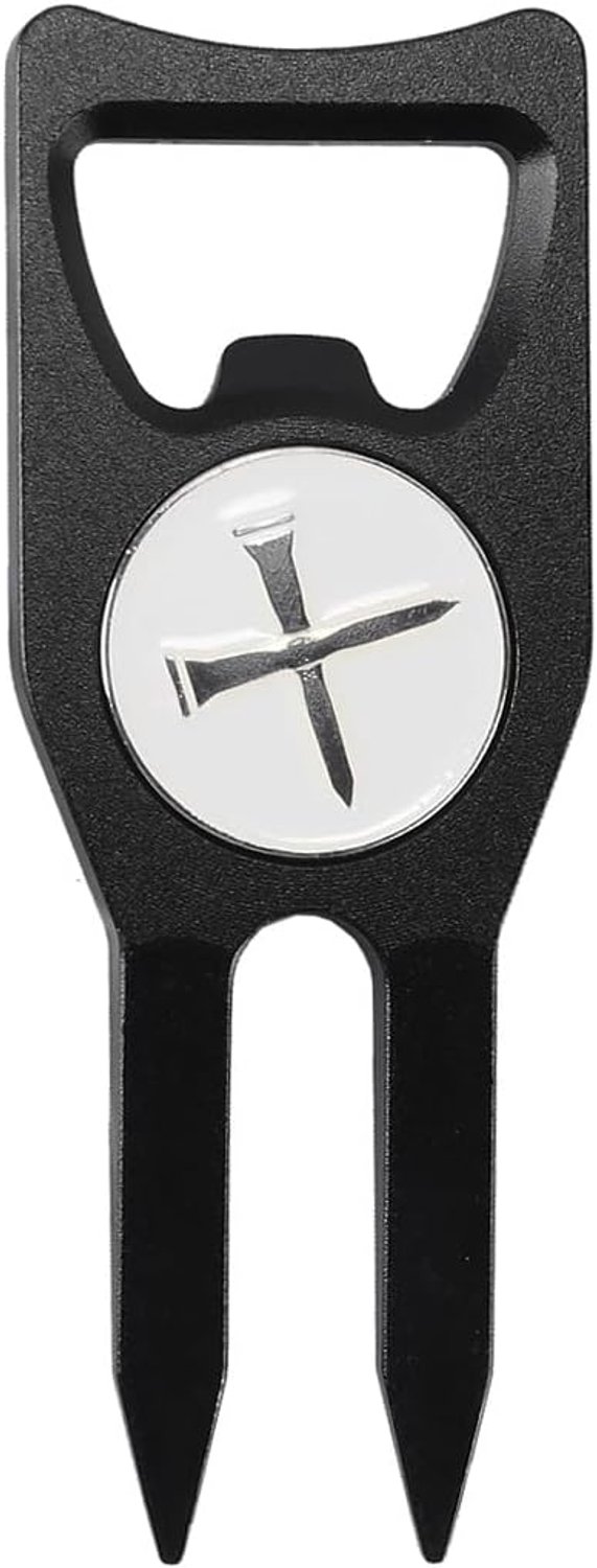 Alnicov 6-in-1 Wave Divot Repair Tool with Magnetic Ball Marker, Groove Cleaner, Bottle Opener and Putter Alignment Tool