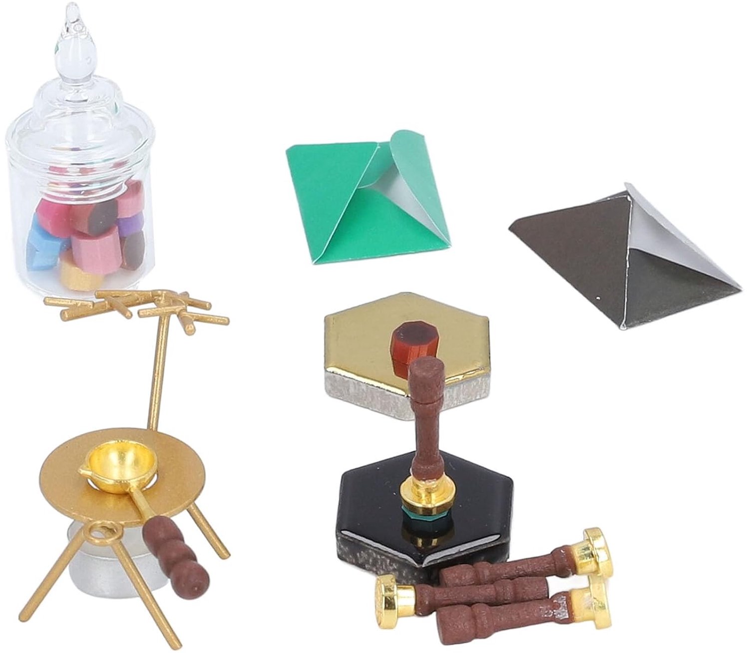 Poppenhuis Lakzegelstempel, Miniatuur Simulatiekit met Gelegeerd