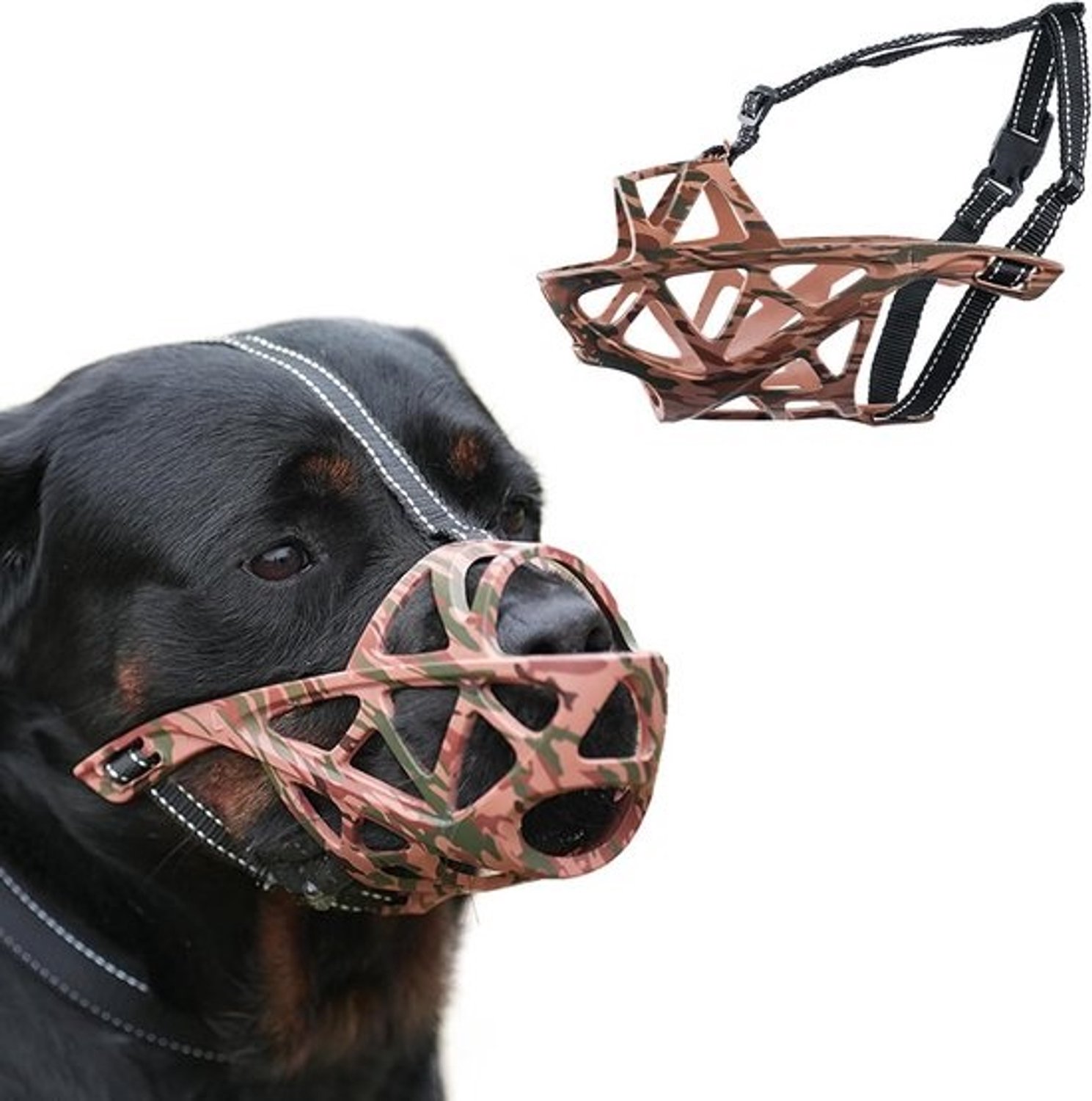 Hondenmuilkorf - Hondenmasker - Voor veilig uitlaten - Ademend mandontwerp - Verstelbaar - Zwart