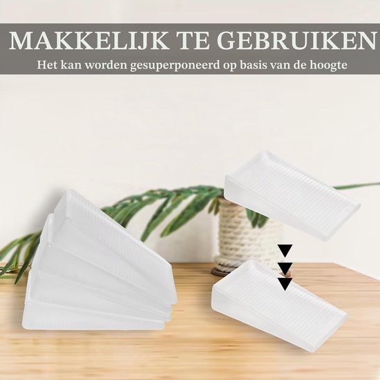 Set van 4 Rubber Wedges voor Meubels, Transparante Tafelsteunen en Niveau Hulpstukken voor Oneffen Vloeren (10mm) — afbeelding 3