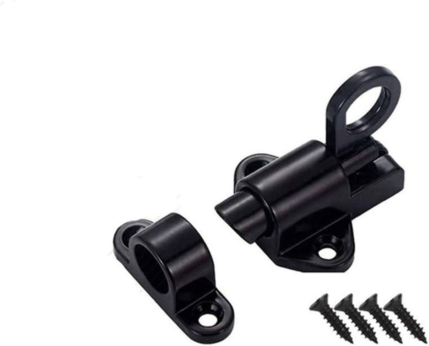 Veilige Deursluiting voor Badkamer en Thuis, Zwart Aluminium Bolt Latch met Dikke Beugel voor Extra Beveiliging