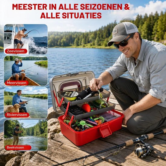 680 stuks visspullen set, gemengd vissersaas kit met aashaken vistang visschaal voor snoek, forel, baars, 3-laagse viskoffer geschikte visuitrusting compleet voor beginners en professionals — afbeelding 5