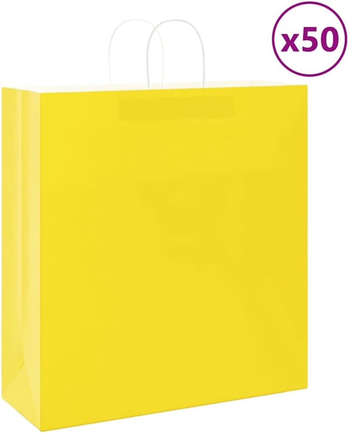 Papieren draagtassen 50 st. Geel 45x17x48 cm Kraftpapier zakken