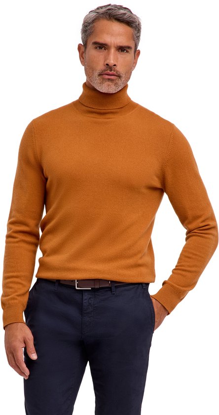 FALKE Luxury Classic Rollneck hoge kwaliteit elegant kasjmier coltrui heren bruin - maat S