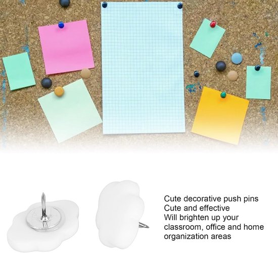 Cloud Push Pins, Schattige Hars Cloud Tacks — afbeelding 4