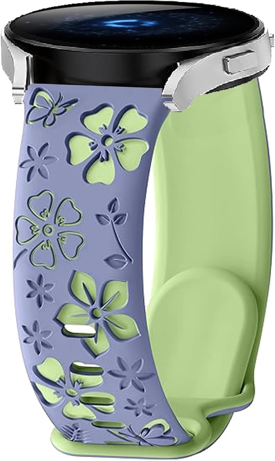 22mm horlogeband - bloemenpatroon - siliconen vervangband - comfortabel voor dagelijks gebruik - ShopVlot