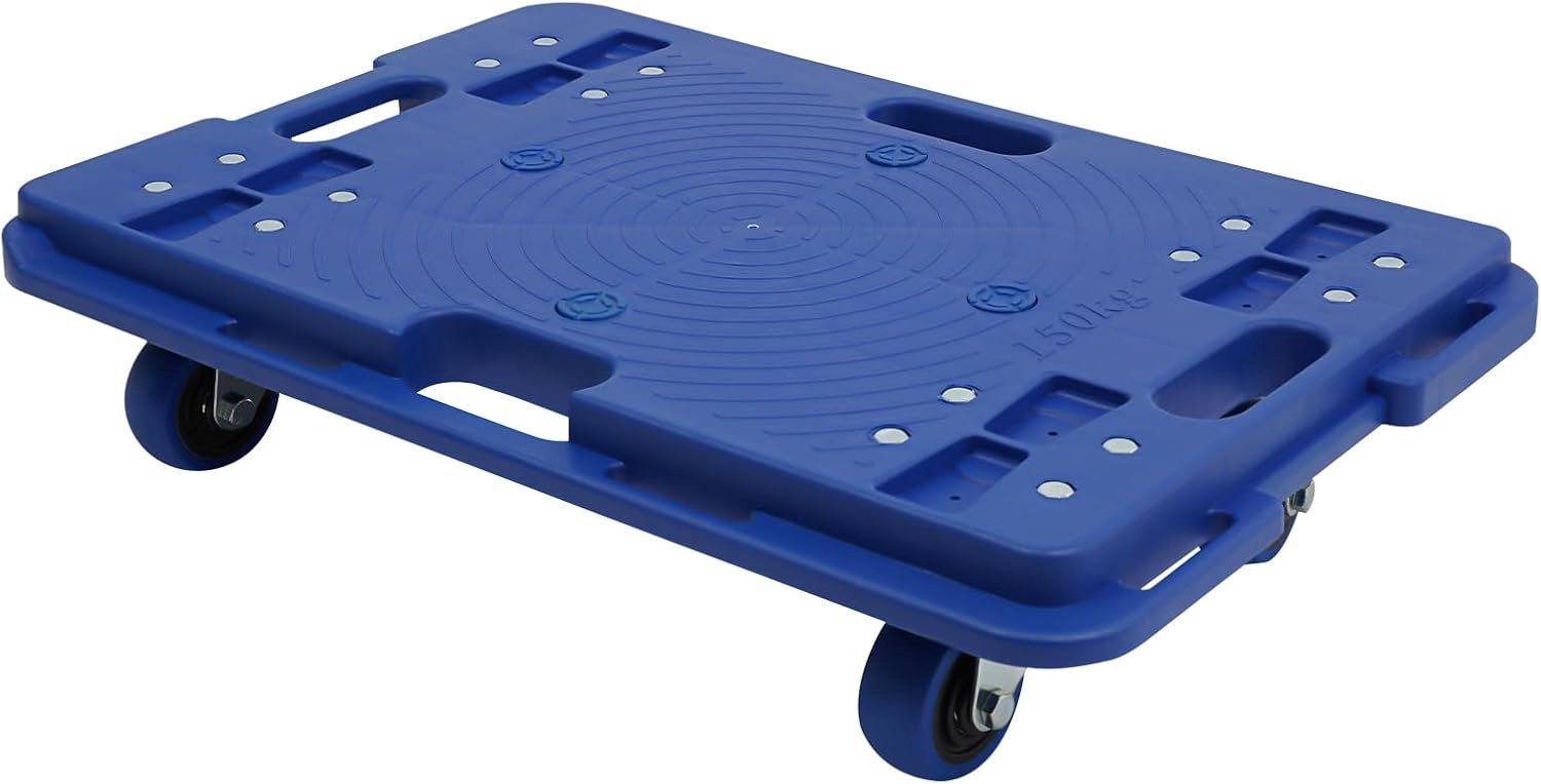 Transportwagen, rolplank, 150 kg, transportplank met wielen, 60 x 40 cm, transportplatform voor het verplaatsen van goederen, meubels