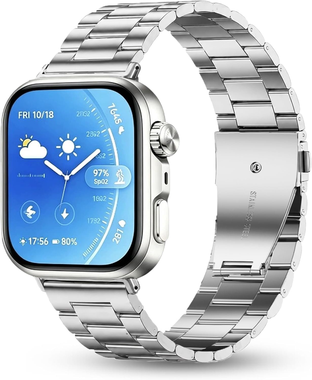Laband Metalen band compatibel met Huawei Watch Fit 5/5 Pro/Fit 4/4 Pro/Fit 3 Band, roestvrij staal duurzame vouwsluiting verstelbare sport vervangende band voor Huawei Fit 5/4/3 Vrouwen Mannen