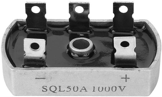 4 stuks 3-fase gelijkrichter, 50A 1000V volledige brug elektrische gelijkrichtermodule lage frequentie, 1600V omgekeerde herhaling piekspanning — afbeelding 2