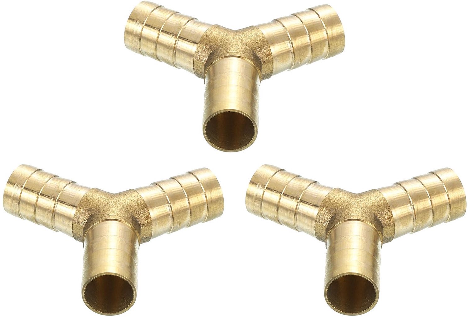 Slangaansluitingen Y-vormig 3-weg connector - messing 1/2 inch ID - voor water, brandstof en lucht - ShopVlot