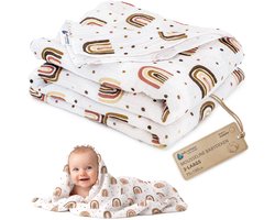 Medi Partners Mousseline Babydeken 75x100cm Mousseline Deken voor Pasgeborenen - Dunne Zachte Knuffeldeken Zomerdeken Voor Peuters Speelmat Wieg Kinde