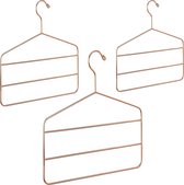 Relaxdays 3x broekhangers - kledinghanger voor broeken - ruimtebesparend - sjaalhanger