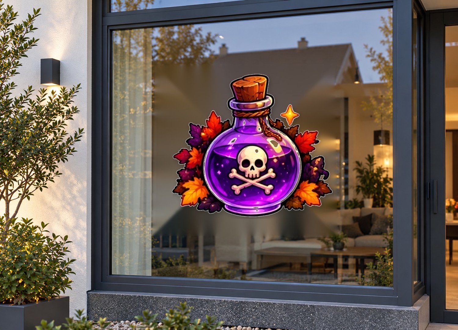 De Stickerman Halloween Raamsticker 30cm Breed Herbruikbaar Weerbestendig (CV5) Multi