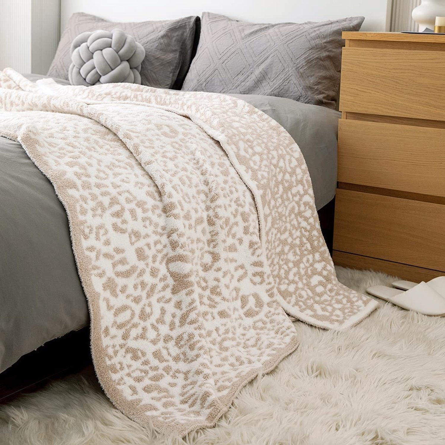 Duraxl Deken - Luipaardprint - Omkeerbaar - Microvezel Beige