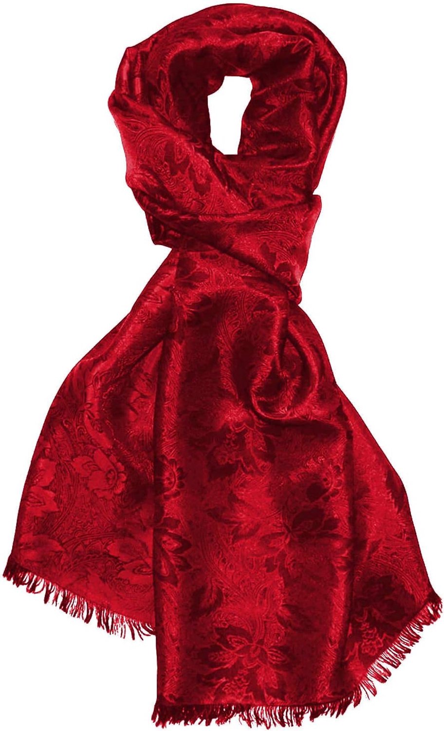 Lorenzo Cana Heren Sjaal - Elegant Damast Weefsel, Viscose/Zijde, Donkerrood