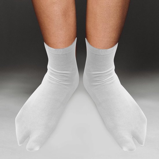 3 Paar Tabi Sokken - Katoen & Viscose - Unisex - Zwart, Wit, Grijs — afbeelding 2