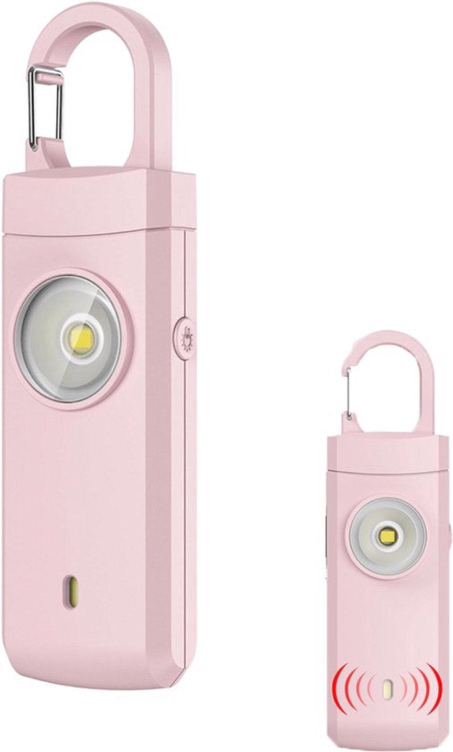 Knaak Persoonlijk Alarm - 130 dB - USB-C Oplaadbaar - LED Zaklamp en Flits - Roze - Sleutelhanger