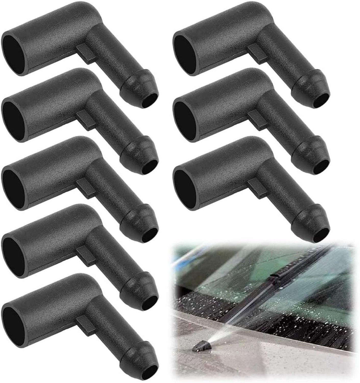 Hose aansluiting voor raamwasmachine, geschikt voor Vauxhall Astra H, Corsa D en Zafira B, zwart standaard, 13171805
