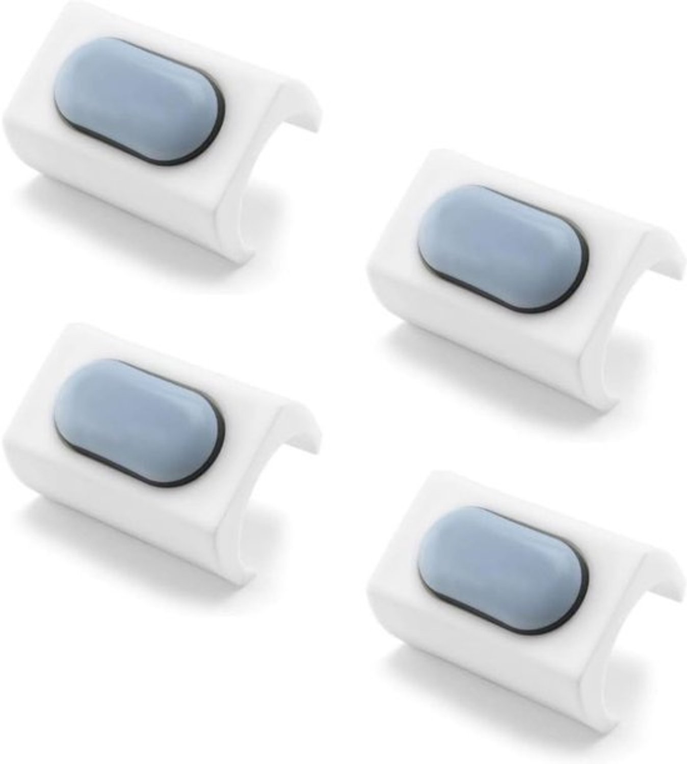 Stoelglijders, 4 stuks - Meubeldopjes en vloerbeschermers - Meubels verplaatsen - Teflon-glijvlak - Buis 23-277 mm - Wit