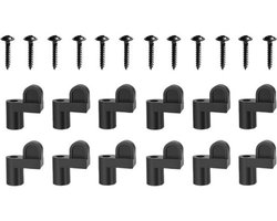 Raamhorclips - Horbevestiging - Horren winddicht vastzetten - Herbruikbare schroeven - 12 stuks - Zwart