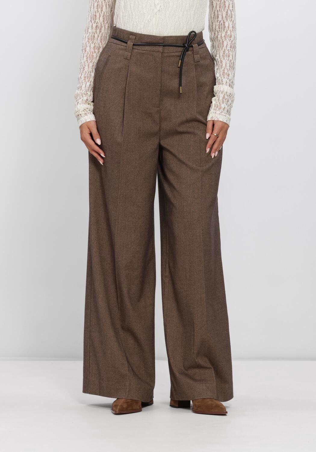 AAIKO Hailey Tweed Vis 518 Broeken Dames - Bruin - Maat XXL