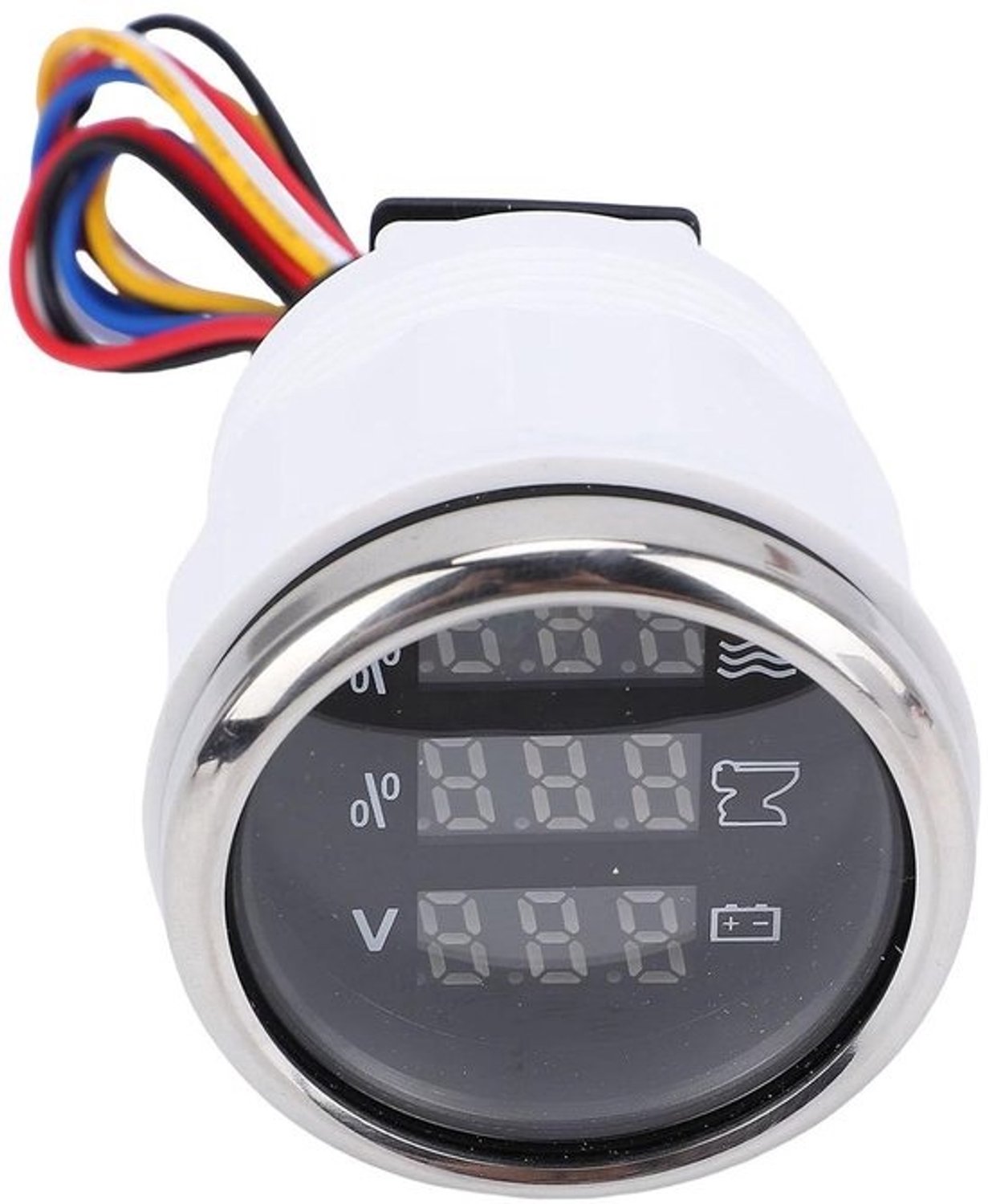 Digitale displaymeter - Voltmeter en rioolmeter - Voertuigmonitoring - Display met hoge resolutie - 52 mm - Zwart en zilver