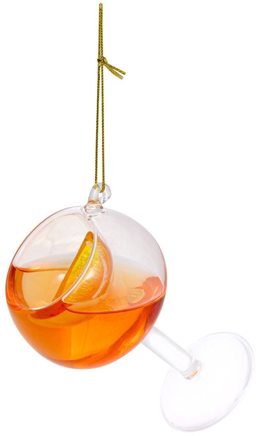 Feeric lights & Christmas Oranje glazen kerstboomhanger met vloeibaar effect, 10 cm Orange
