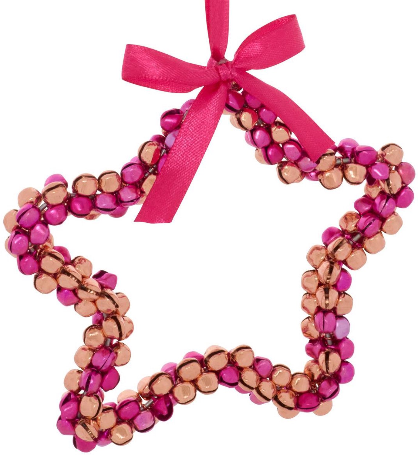 Atmosphera Créateur d'intérieur® Kerstboomversiering in de vorm van een belletje, van roze en goudkleurig metaal, 11 cm Modèle A