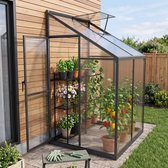 Froadp 125x110x195CM Tuin aanbouwkas aluminium constructie, temperatuurbestendig -25°C tot +60°C, muurkas voor tomaten, sla en potplanten