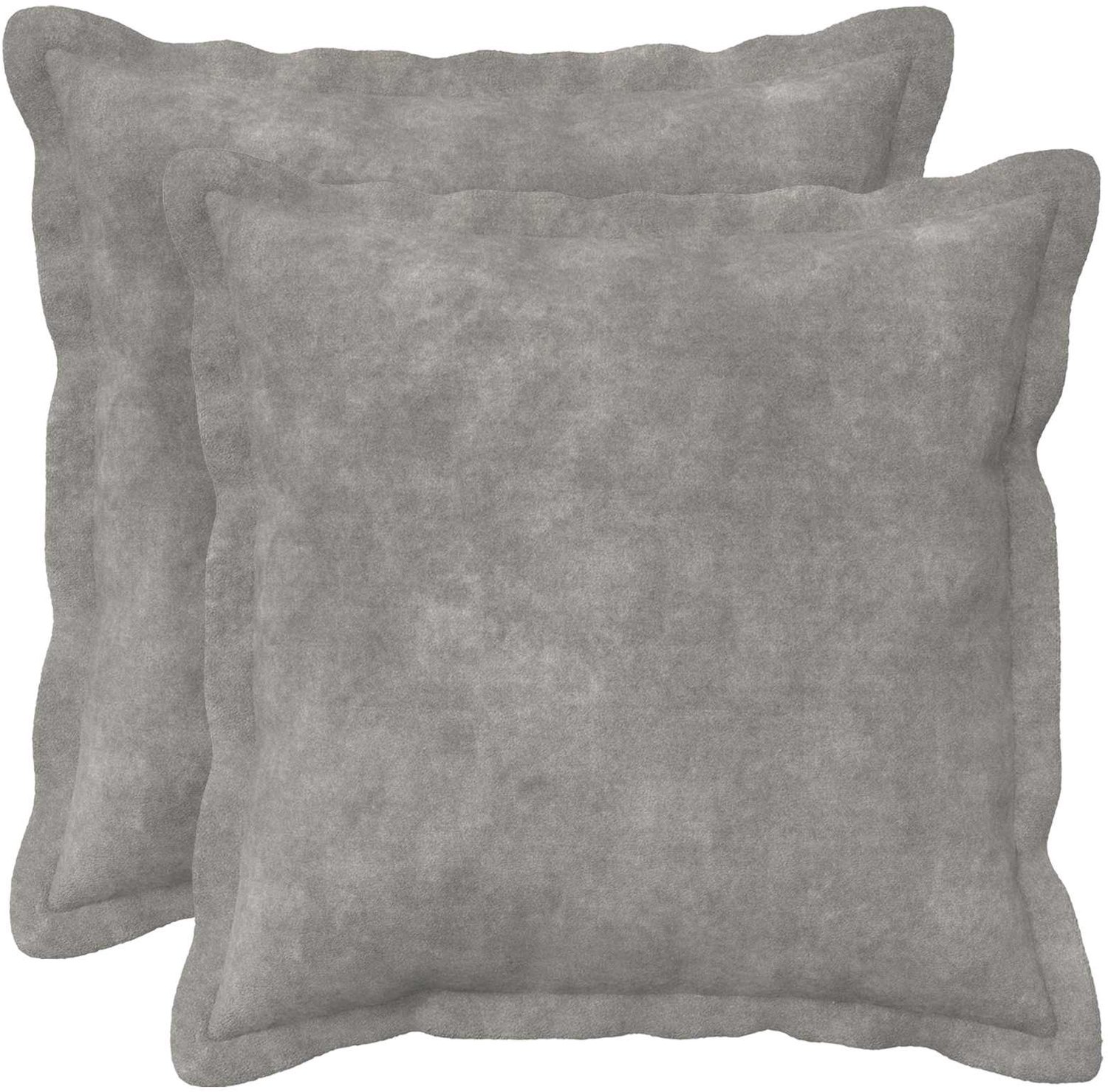 vidaXL Dekenkussen - 2 - st - HOUTEN - Lichtgrijs - 35 - x - 35 - cm - Microfiber - Fleece