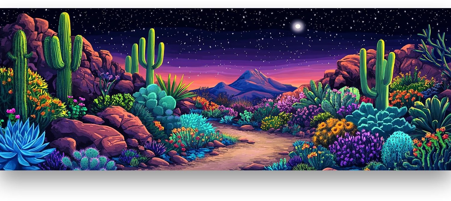 Grote Diamantschilderij Kit Cactus 30x80cm