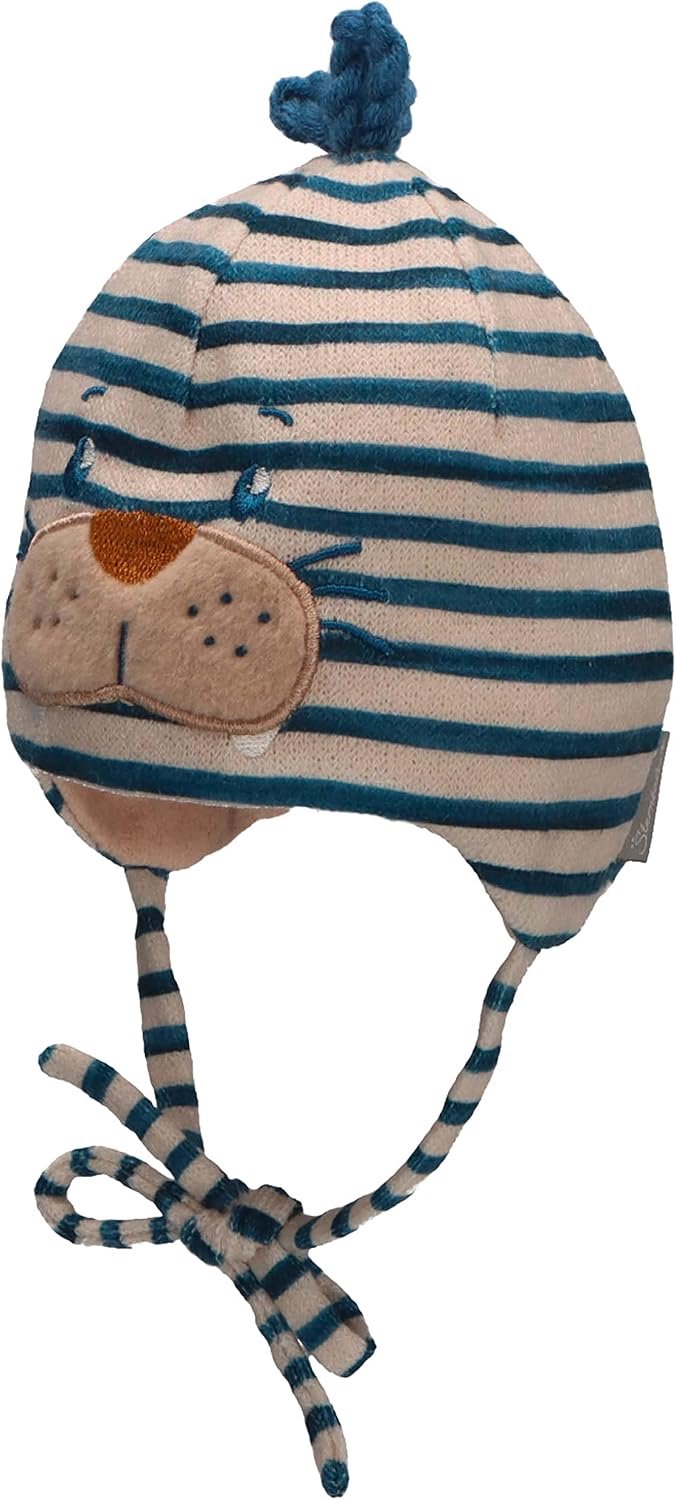 Sterntaler Baby Muts met Zegelprint en Oorflappen - Warm & Zacht