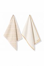 Zusss Kitchen Set Woven Pattern Love - 100% Katoen - White / Gold - 70X50cm