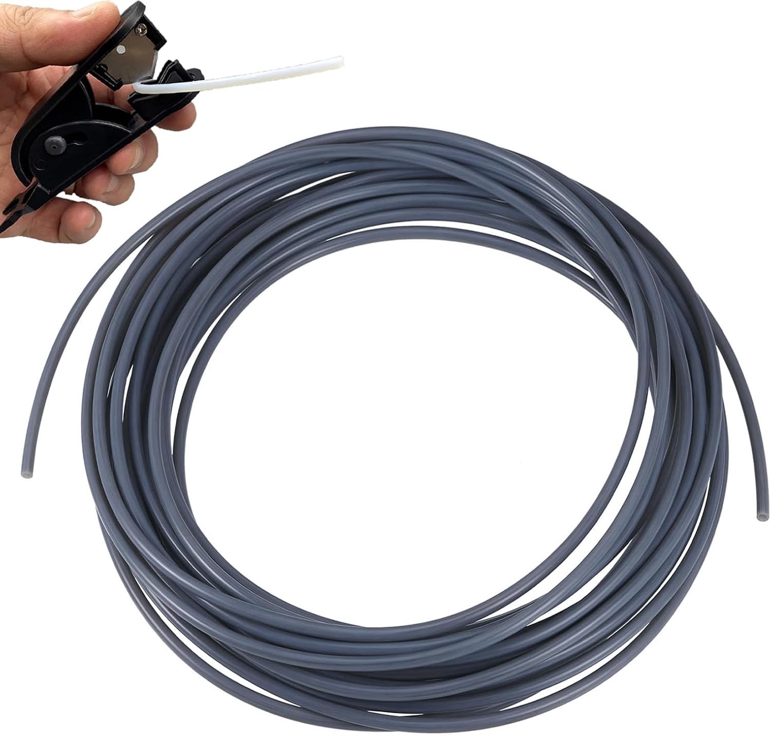 PTFE Slang 5 m met Snijder voor 3D Printers, Geschikt voor Bambu Lab en Creality, 2.5mm ID x 4mm OD, Ideaal voor 1.75 mm 3D Printer Draad, Grijs