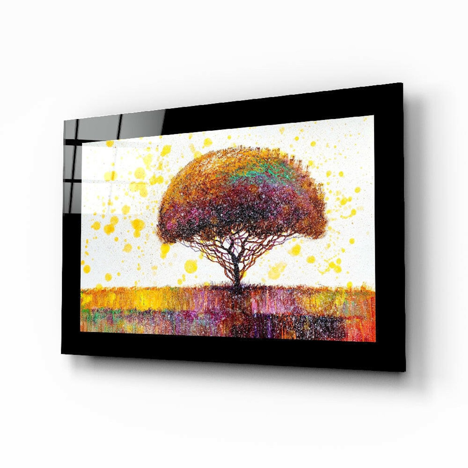 Insigne Art Glasschilderij – Kleurrijke Droomboom – Moderne Kunst aan de Muur Meerkleurig