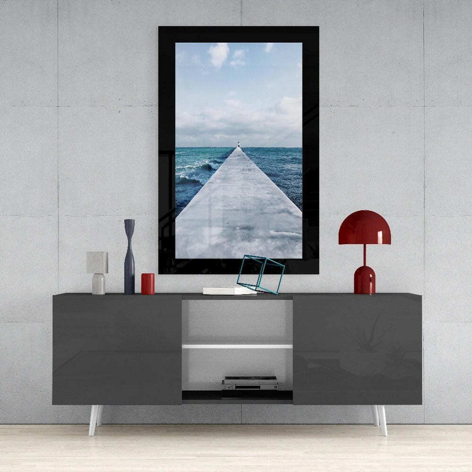 Glasschilderij – Verre Horizon – Moderne Kunst aan de Muur