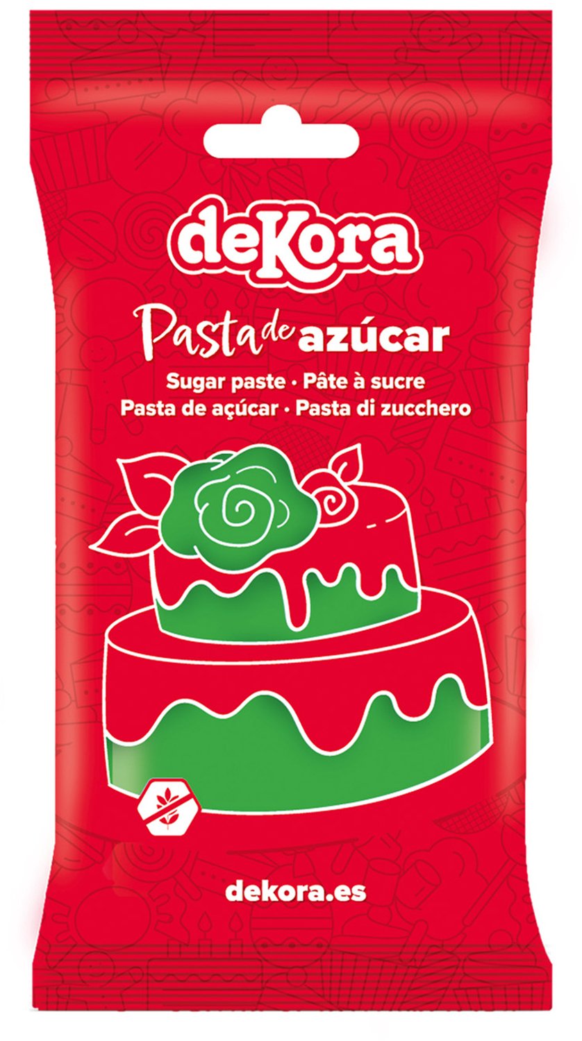 DEKORA - Groene glutenvrije suikerpasta 250 g gebruiksklaar